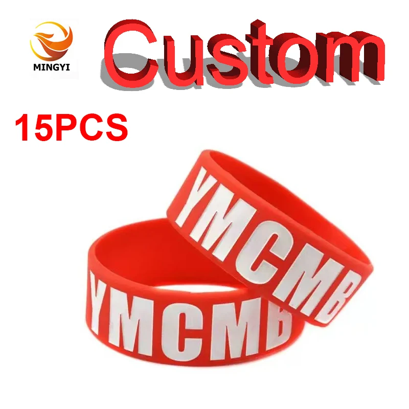 

15 Piece Engraved Widened Customized Bracelet 20mm Width Custom Wristband Silicone Armband Personalized Water Bottle Name Bands