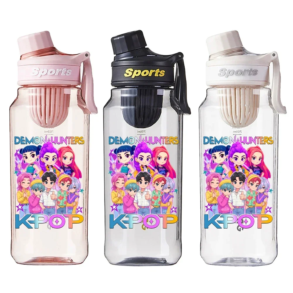 750ML 케이팝 데몬 헌터즈 사자 보이즈 타이거 물병 누수 방지 학교 체육관 여행 러닝 하이킹 타임 마커 베스트 셀러