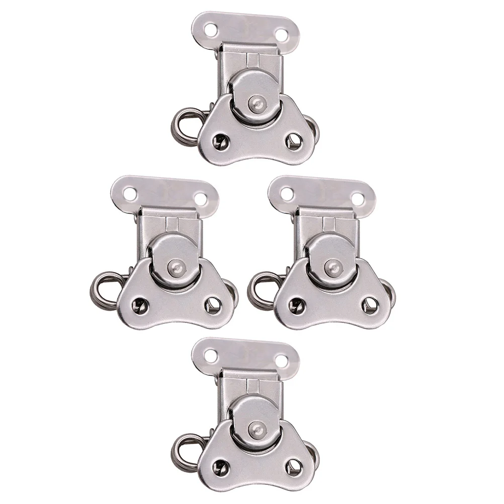 

4 Pcs Wooden Box Latches Stainless Steel Butterfly Locks Spring Loaded Toggle Clamp Buckle Keepers for DIY Furniture