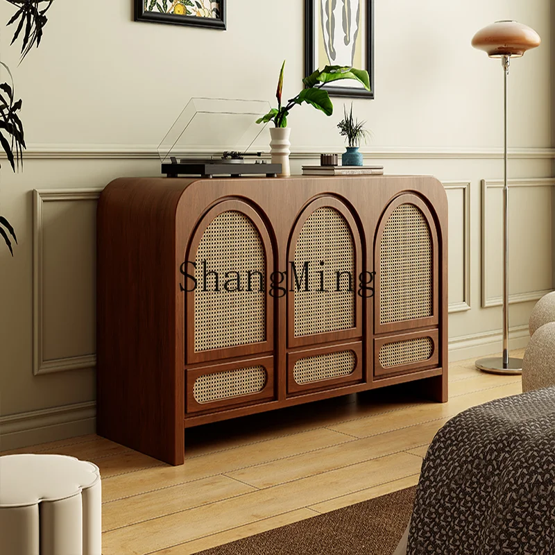 FG simple small apartment household rattan living  balcony storage classification decorative storage tea cabinet