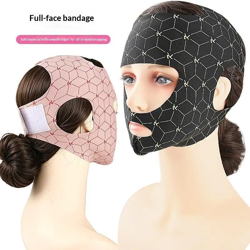 Full Coverage Reusable Facial Care Mask Ear Hook V Shape Full Face Wrap Soft Breathable Home Beauty Skincare Accessory