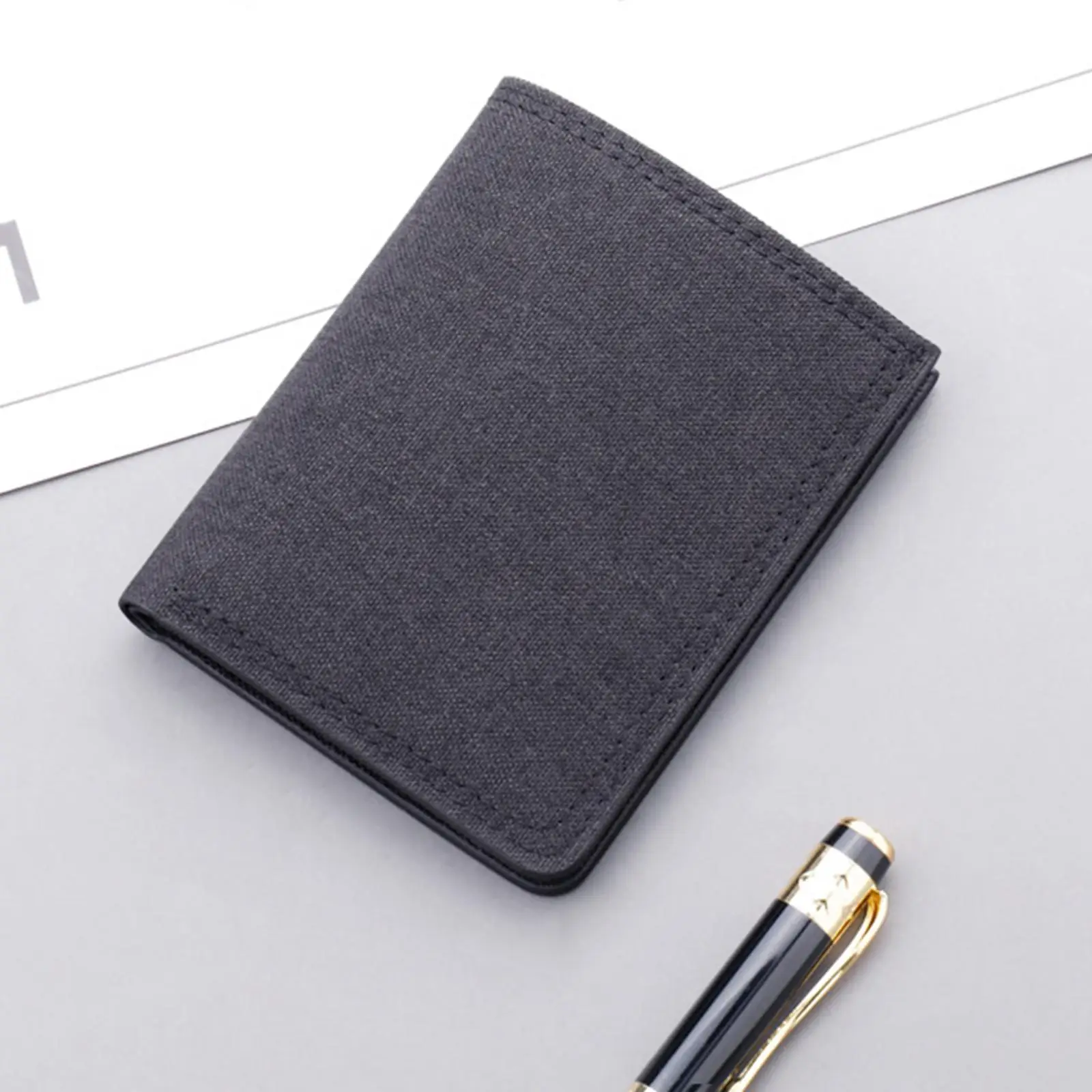 Mens Canvas Bifold Wallet Short Money Clip with Card Slots ID Window Coin Purse for Everyday