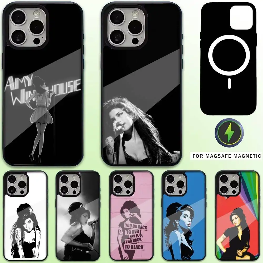

Amy W-Winehouse Phone Case For iPhone17,16,15,14,13,12,11 Plus,Pro Max Magnetic Magsafe Wireless Charging