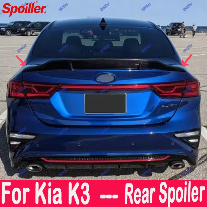 

Suitable for 2019-2025 Kia K3 modified trunk with true carbon fiber rear spoiler and handsome fixed wing design