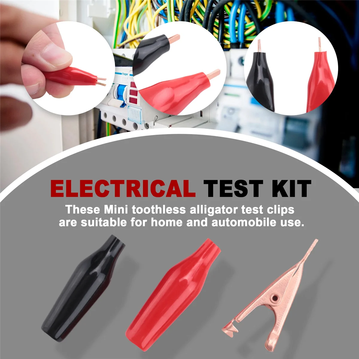 AA08I 20 Mini Toothless Alligator Test Clips,Solid Copper Clips Electrical, 5Amp with Protective Insulation Cover for Solder