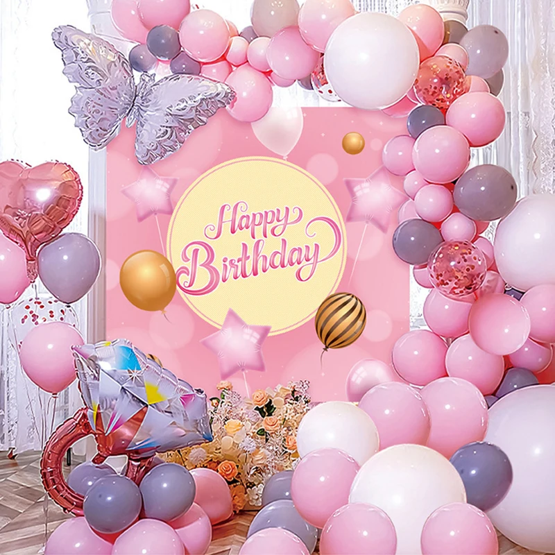 

Pink Macaron Metal Balloon Garland Arch Wedding Supplies Birthday Party Decortions Kids Birthday Foil Balloon Baby Shower Decor