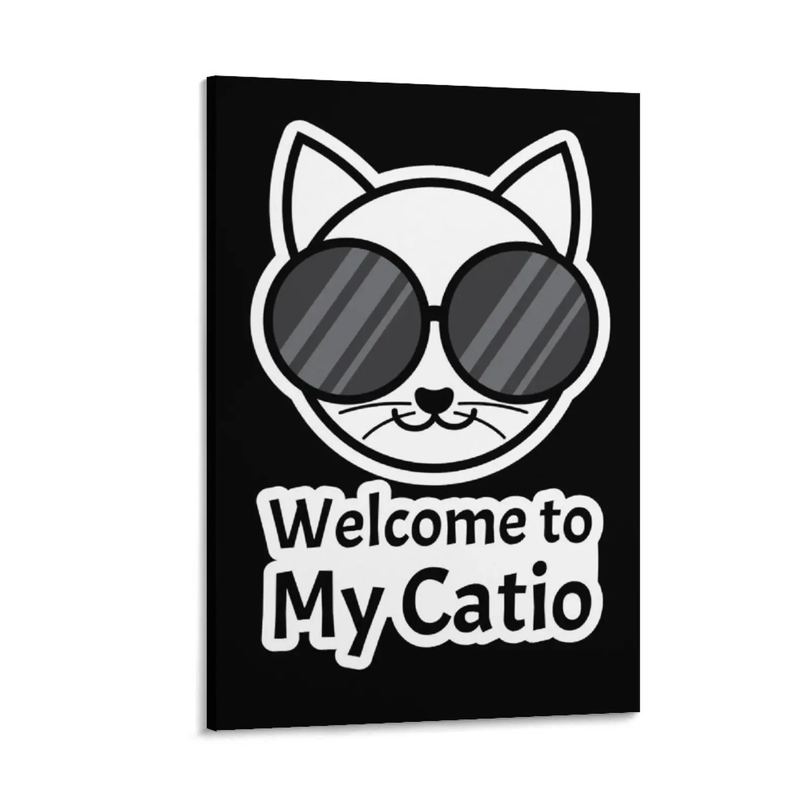 

Welcome to My Catio | Black Canvas Painting ornaments for home decoration aesthetic