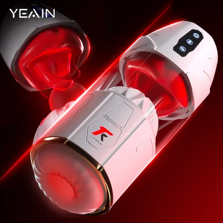 Yeain Men Automatic Masturbation Cup Adult Sex Toy Tongue Licking Sucking Vibrating Penis Trainer Heated Masturbator for Male