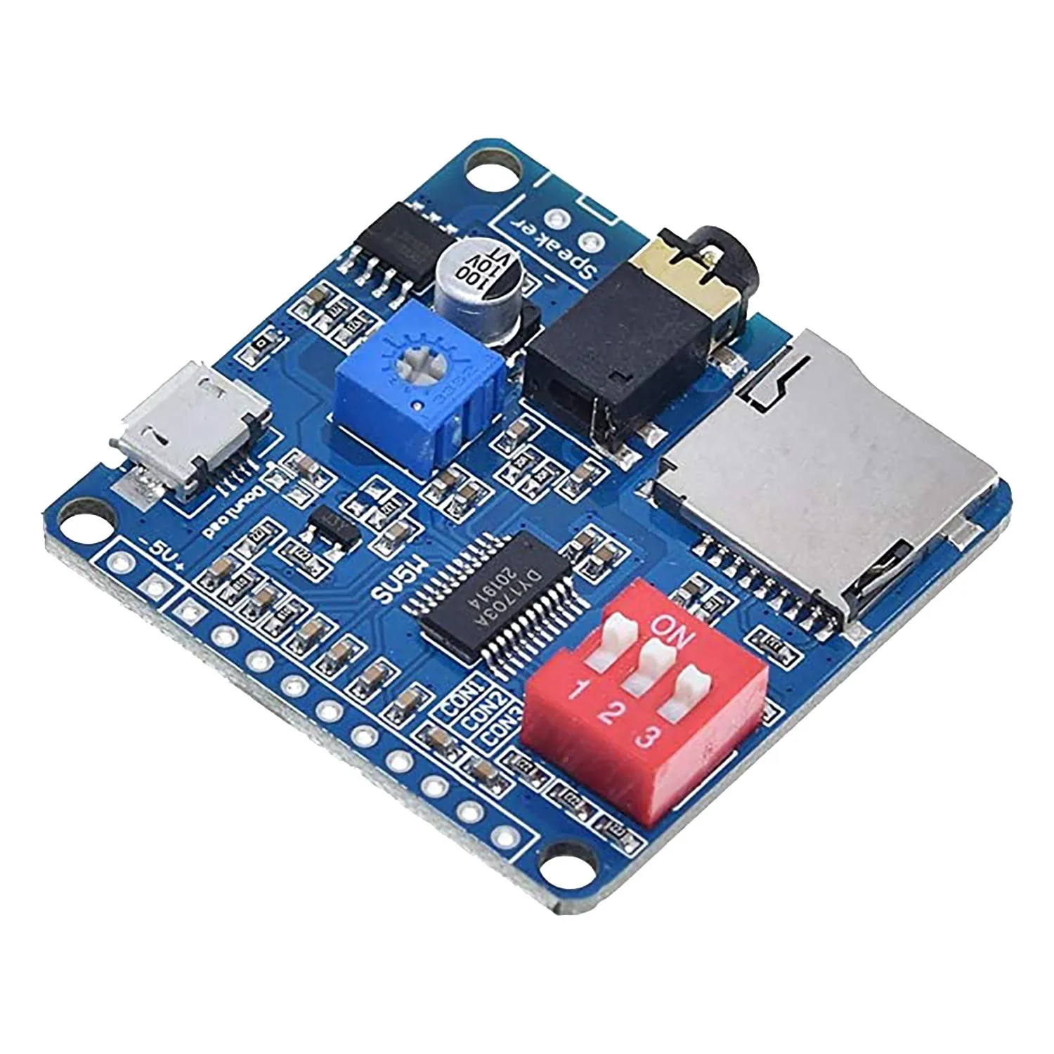 DY-SV5W Voice Playback Module for MP3 Music Player Voice Playback Amplifier 5W SD/TF Card Integrated UART I/O Trigger