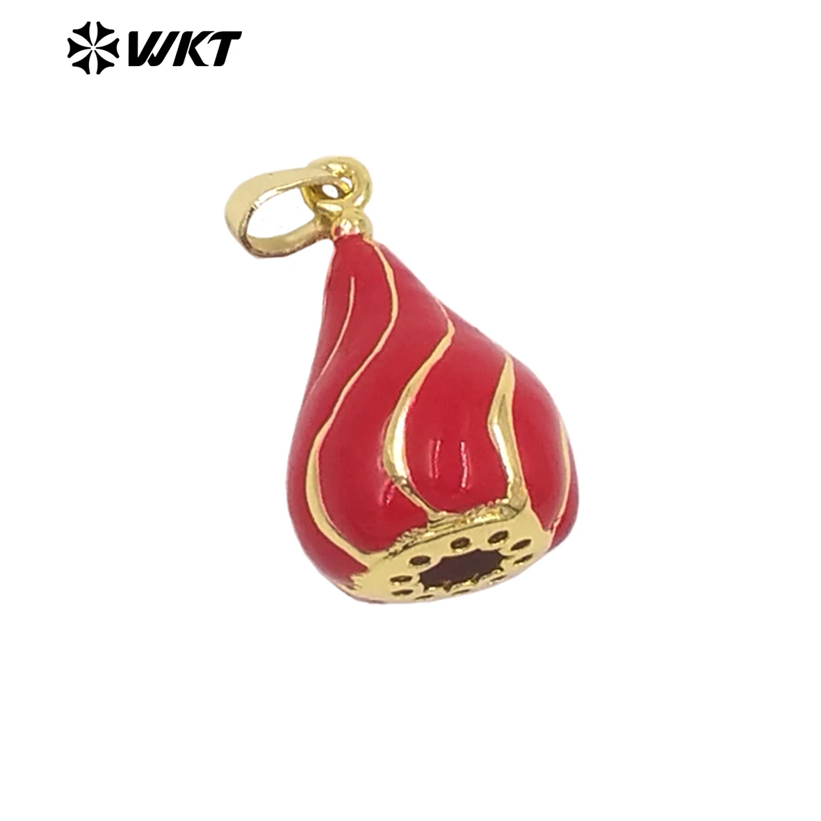 JFE153 Wholesale Exquisite Tiny Jewelry Finding Gold Plated Charm Pendant Yellow Brass With Drop Oil For Women Necklace DIY
