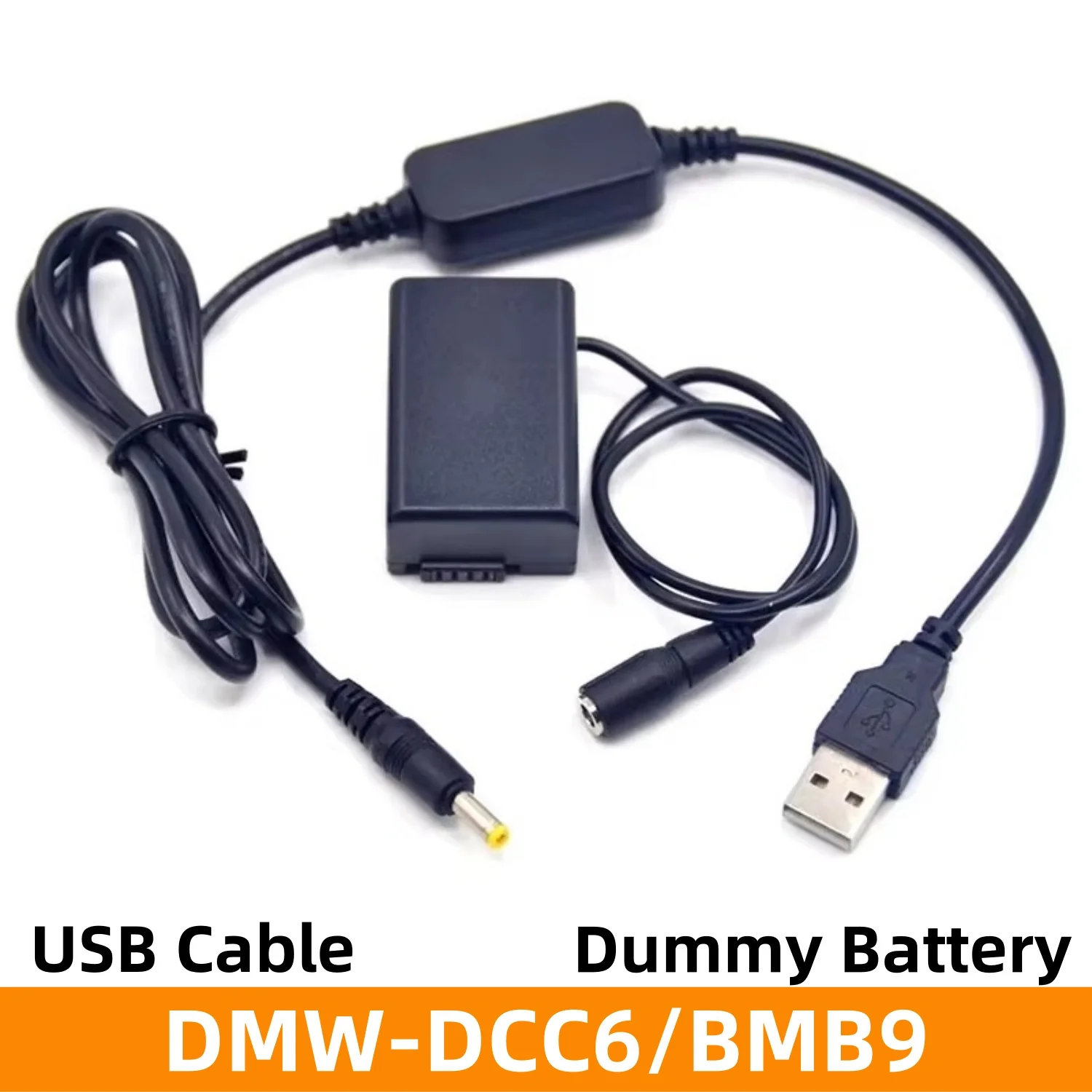 

DMW-BMB9 Dummy Battery DCC6 DC Coupler USB DC Charging Cable for Panasonic Lumix DMC-FZ45K FZ47K FZ48K FZ60 FZ70 FZ100K Camera