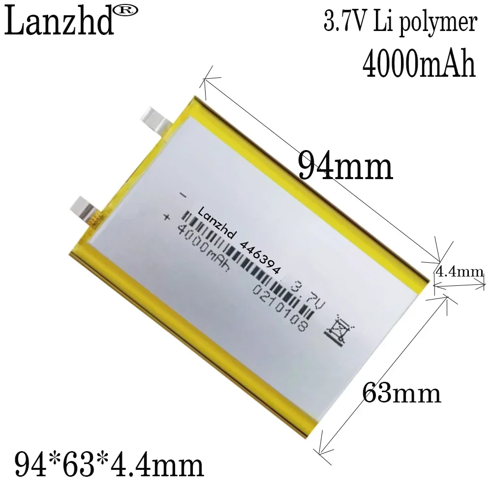 

1-10pcs Li-Po Polymer Battery 446394 3.7V 4000mah soft pack battery For tablet Computer Bluetooth speaker Bank Tablet DVD