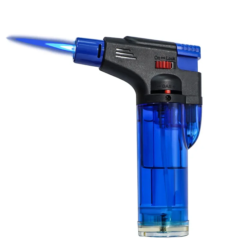 

Windproof Blue Flame Direct Lighter, Portable Cooking Cigar Spray Gun for Home Use, Transparent Air Chamber, Large Capacity