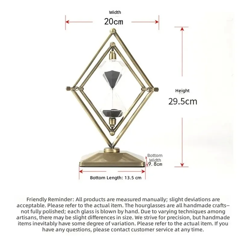 15/30 Minute Leak Timer Zinc Alloy Iron Die-Casting Modern Minimalist Desktop Decoration Flowing Sand Clock Gift