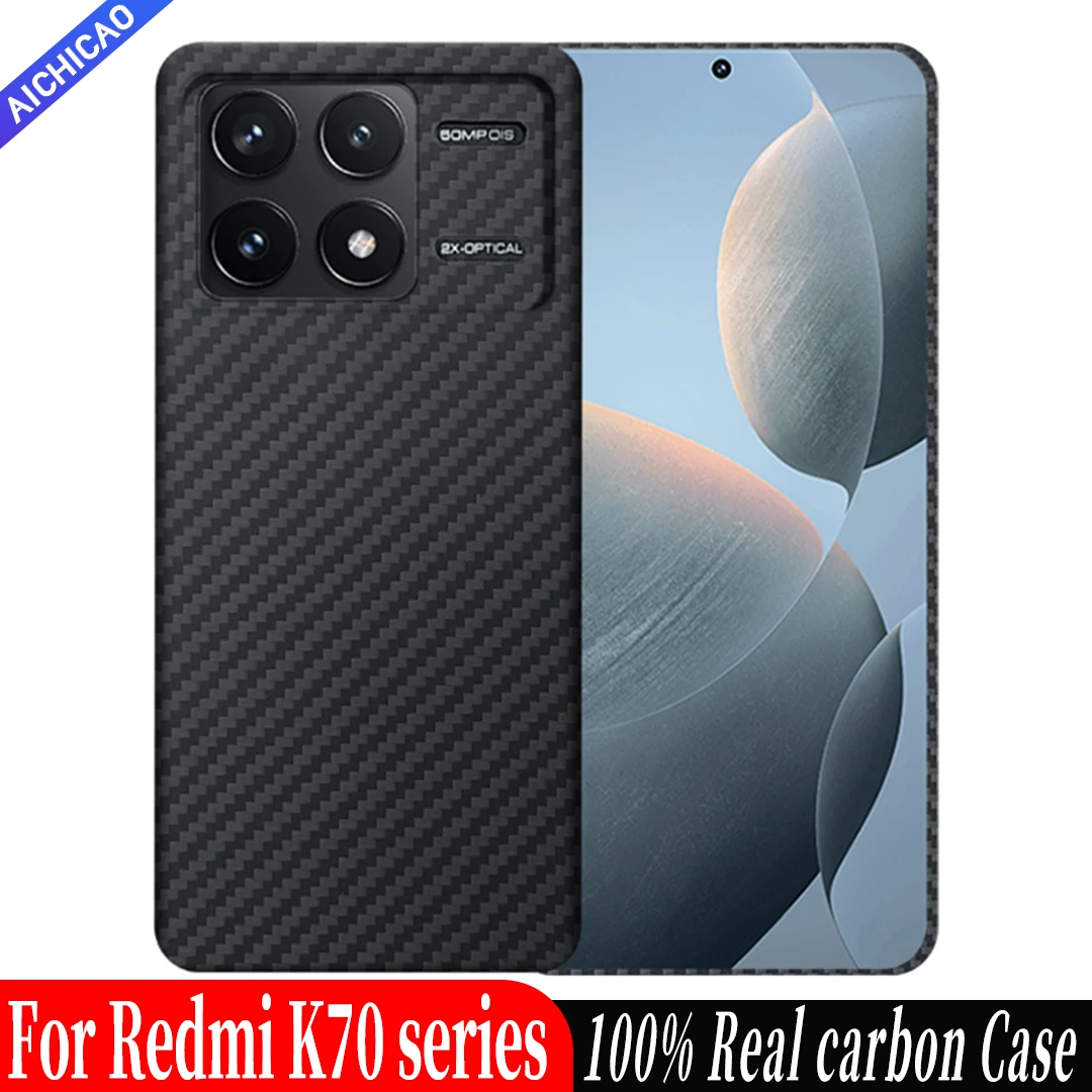 ACC-Real Carbon Case For Xiaomi Redmi K70  Aramid fiber Luxury Aramid Fiber Cover For Redmi K70 Pro Shell Redmi  K70E Case