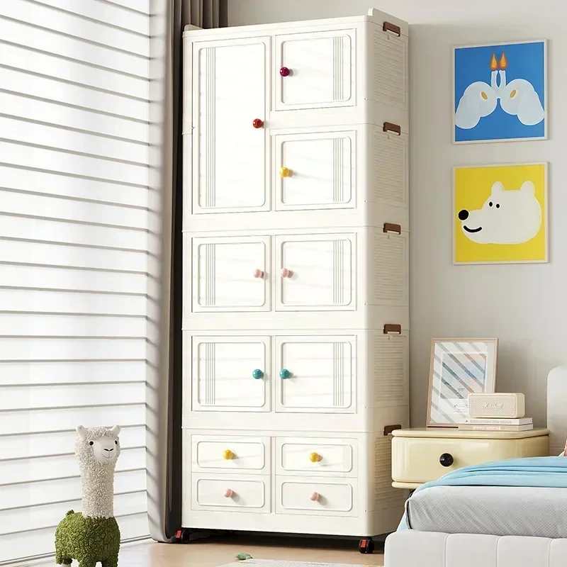 Home bedroom, children's storage cabinet, multi-layer snack cabinet, multifunctional large capacity dust-proof storage box