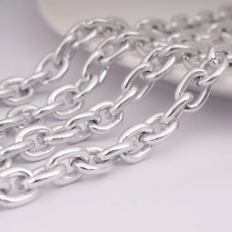 2 Meters 10x7MM Aluminum Round Oval Shape Chains Necklace Chains Diy Jewelry Making Findings Accessories Wholesale