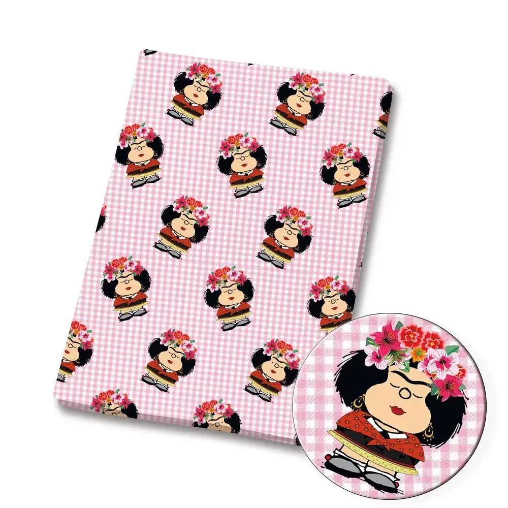 Mafalda tkanina Cartoon140*50cm ręcznie szycie Patchwork pikowanie sukienka dla dzieci prześcieradło domowe tkanina z nadrukiem tkanina do szycia