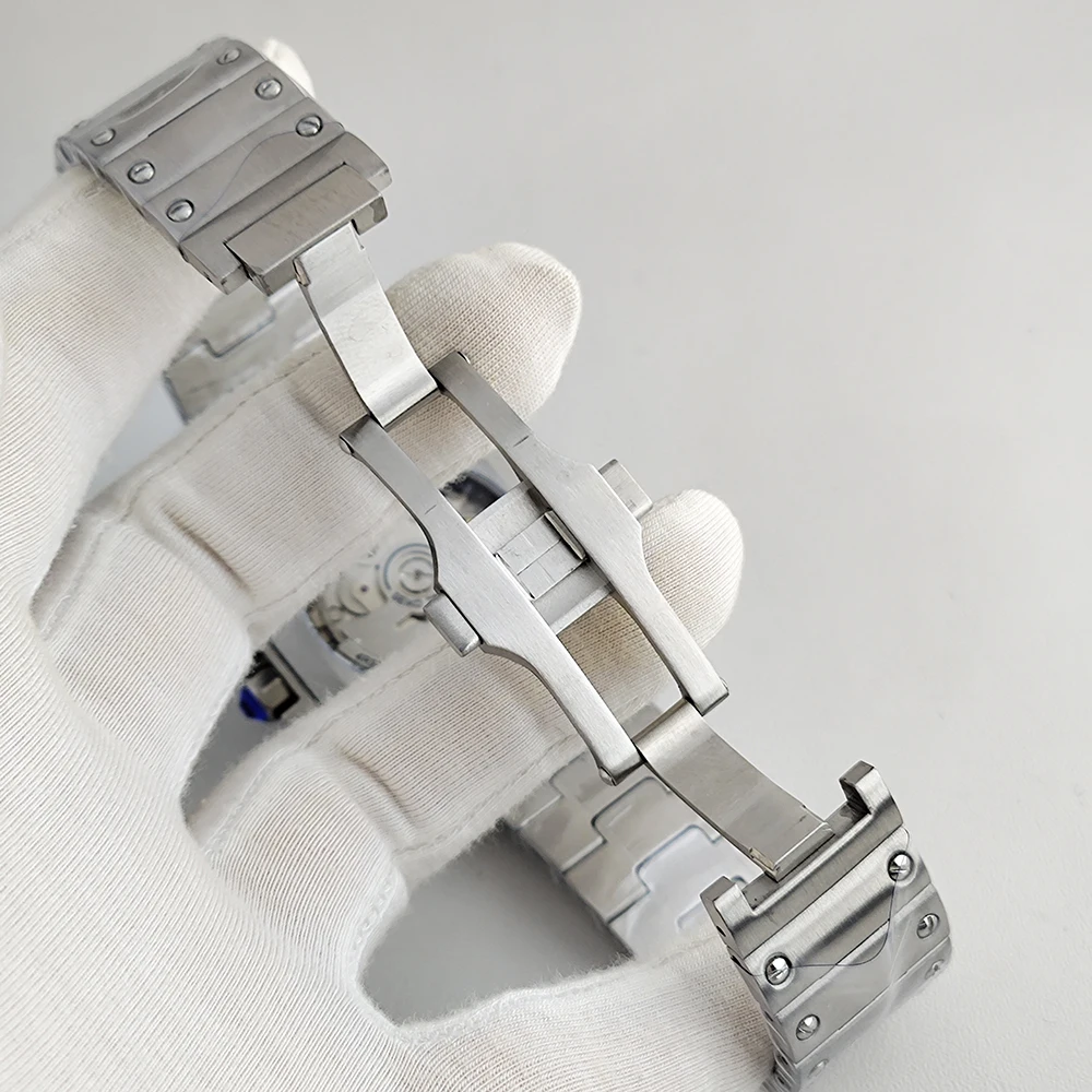 Orologi quadrati serie personalizzati senza logo, numeri romani, datteri, orologi da uomo, orologi meccanici automatici