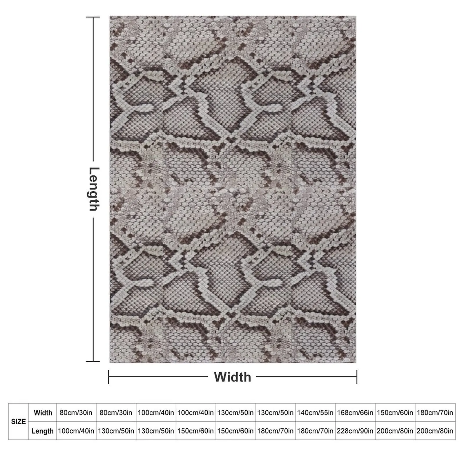 Brown Snakeskin Photo Throw Blanket couch cozy soft plush fuzzy picnic outdoor blanket