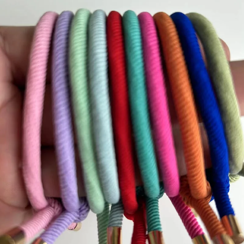 20 adet şık kadınlar için elastik saç lastik bantlar bilezik dokuma naylon Hairband DIY yapma saç kravat bilezik aksesuarları