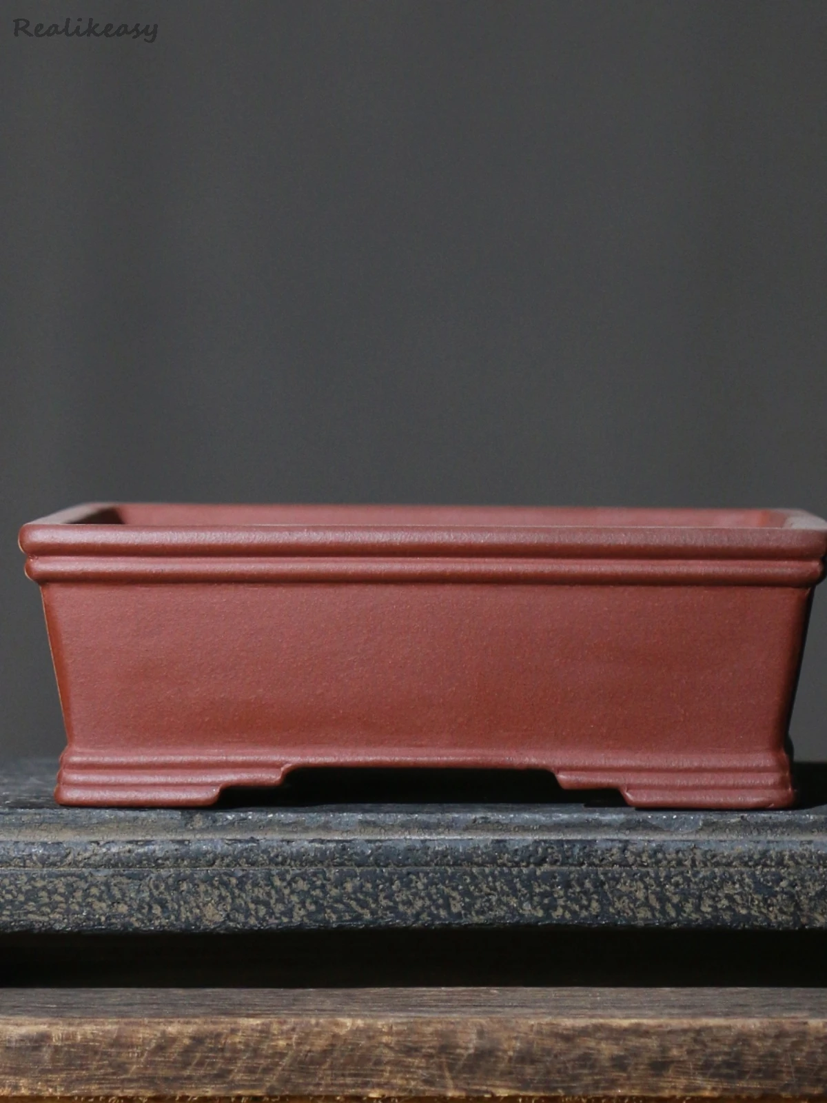 Purple Sand Flower Pot Square Bonsai Pot Household Desktop Decoration Flower Pot Chinese Classical Ceramic Pot With Holes LF648