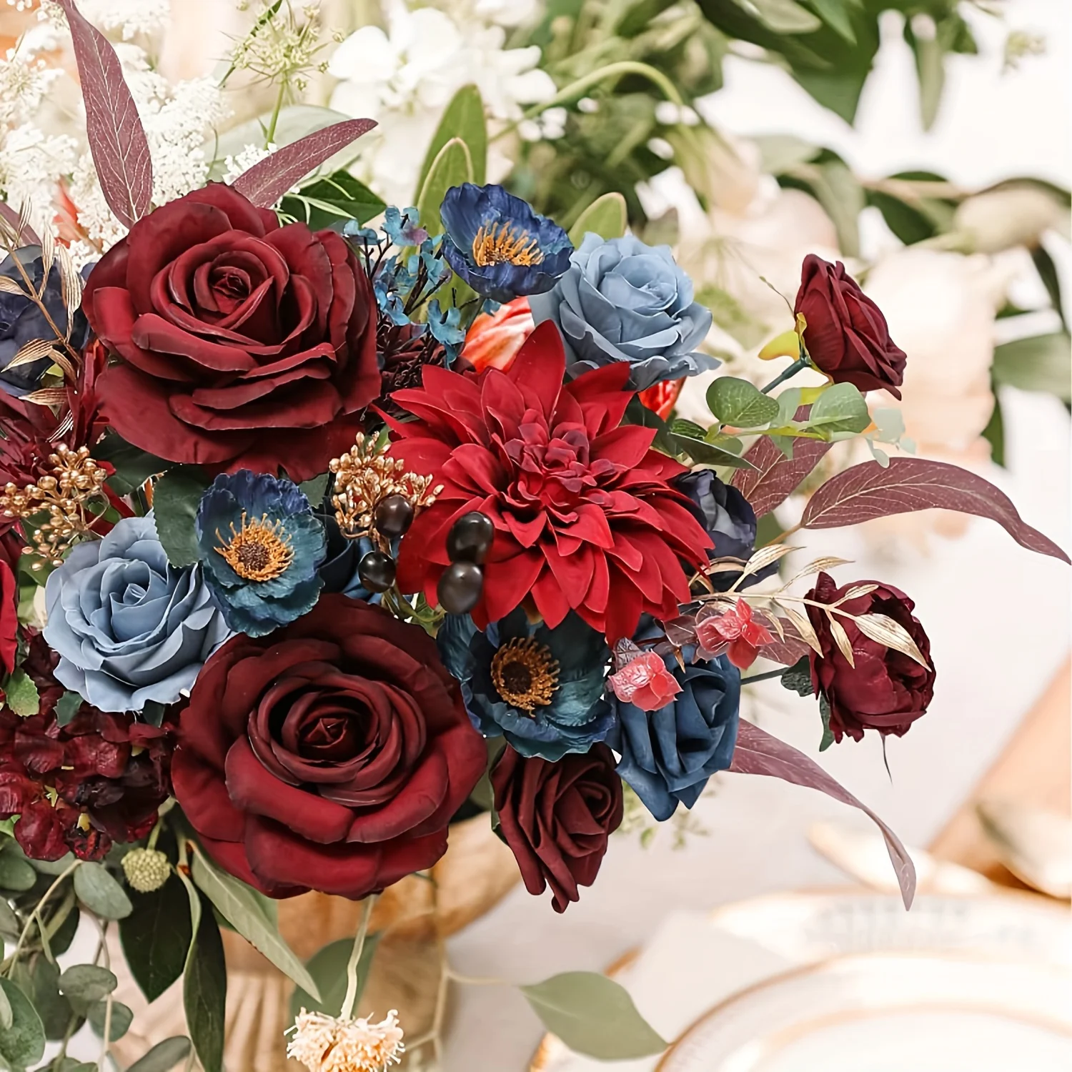 Wine Red Rose Artificial Flowe - огляд і ціна Home Decor Center