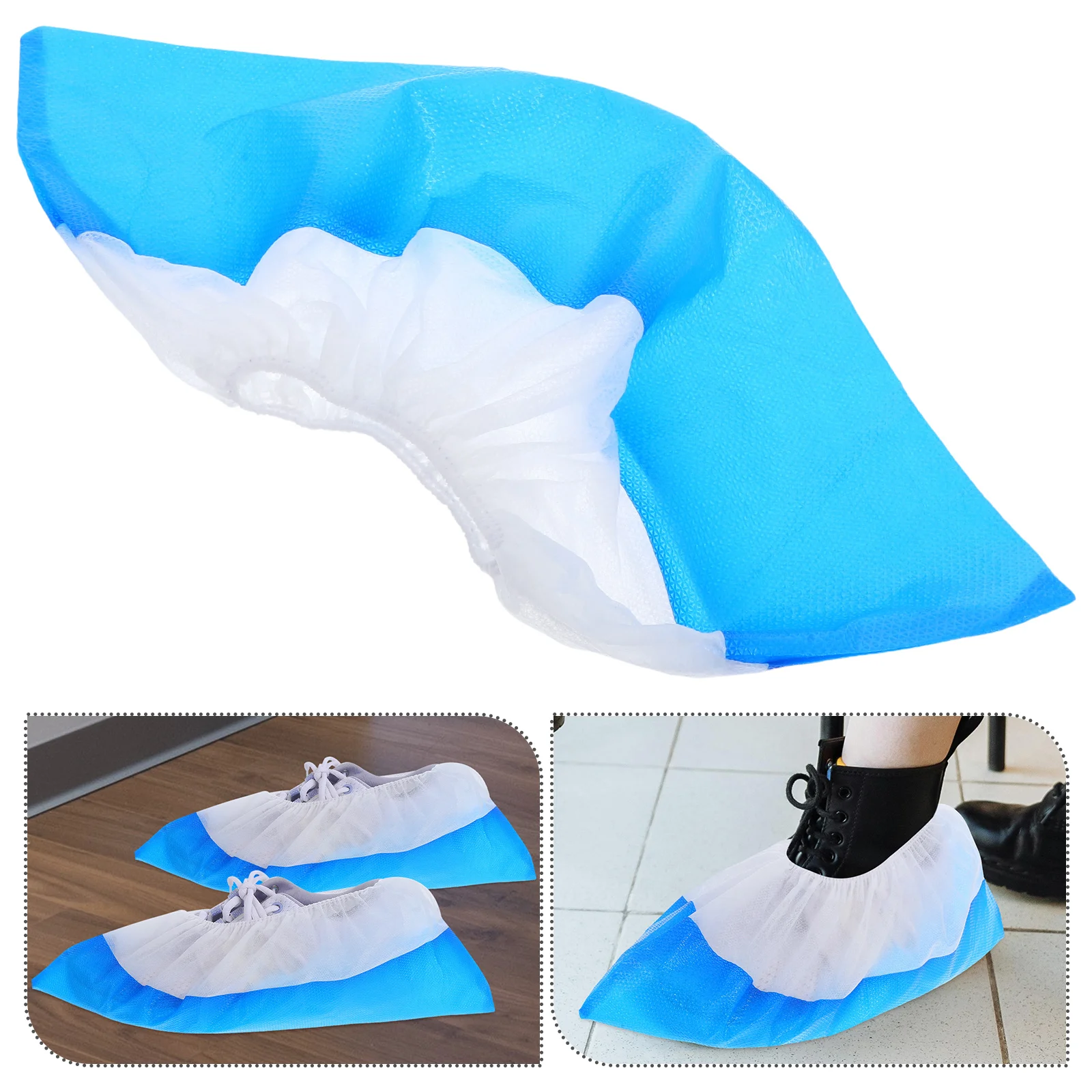 

50pcs Disposable Shoe Covers Non-Slip Thicken Non-Woven Overshoes Indoor Home Protectors Floor Protectors For Painters