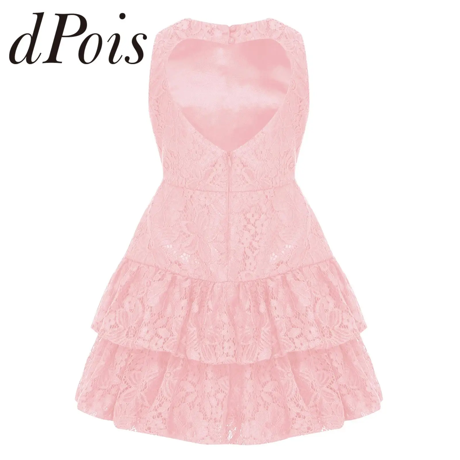 

Child School Show Lyrical Dance Costume Kids Prom Dance Dress for Girls Floral Lace Party Dress Gown Sleeveless Dress