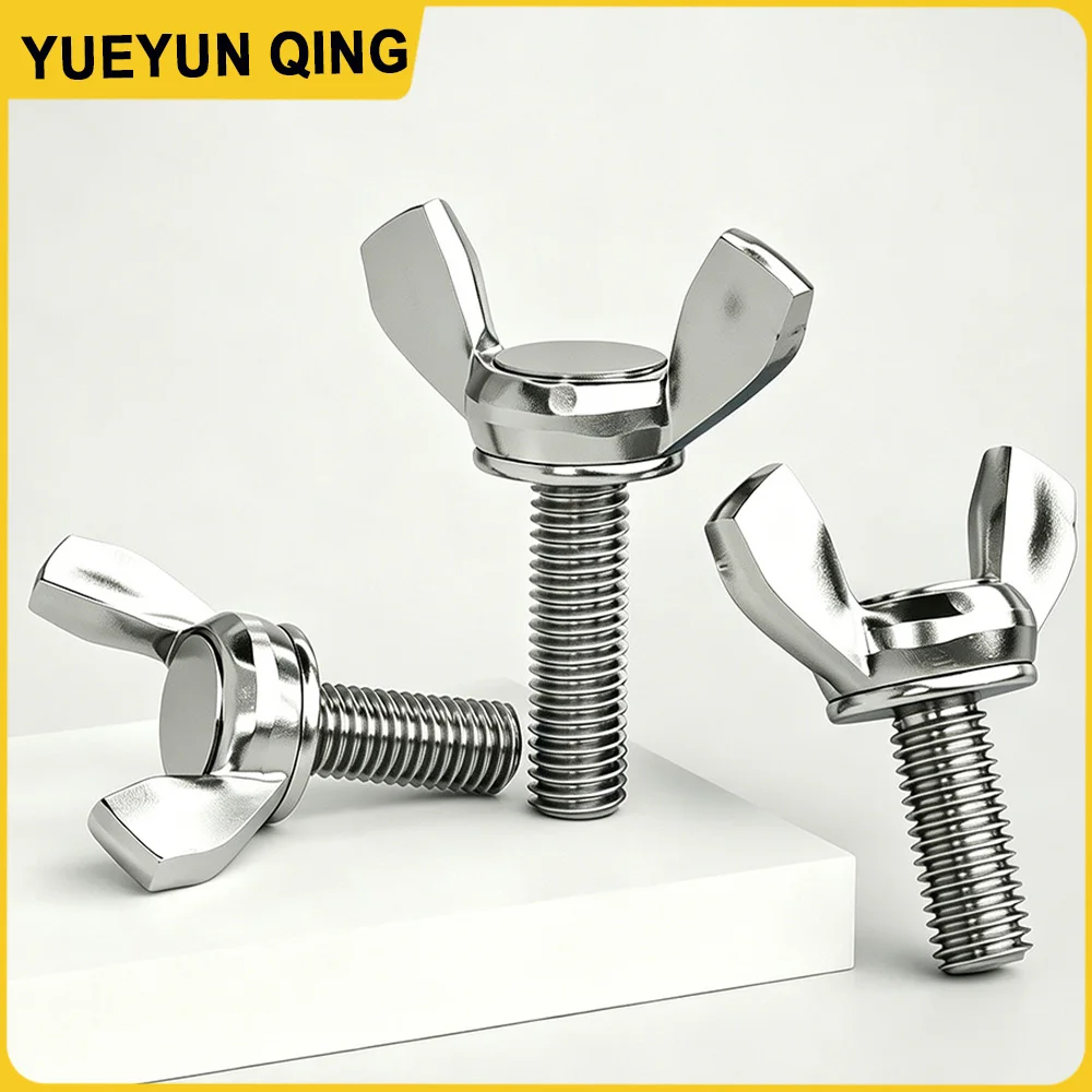 10pcs/lot 304 Stainless Stee Butterfly Bolt M3 M4 M5 M6 A2-70 Wing Thumb Screw Claw Hand Tighten Screw Bolt