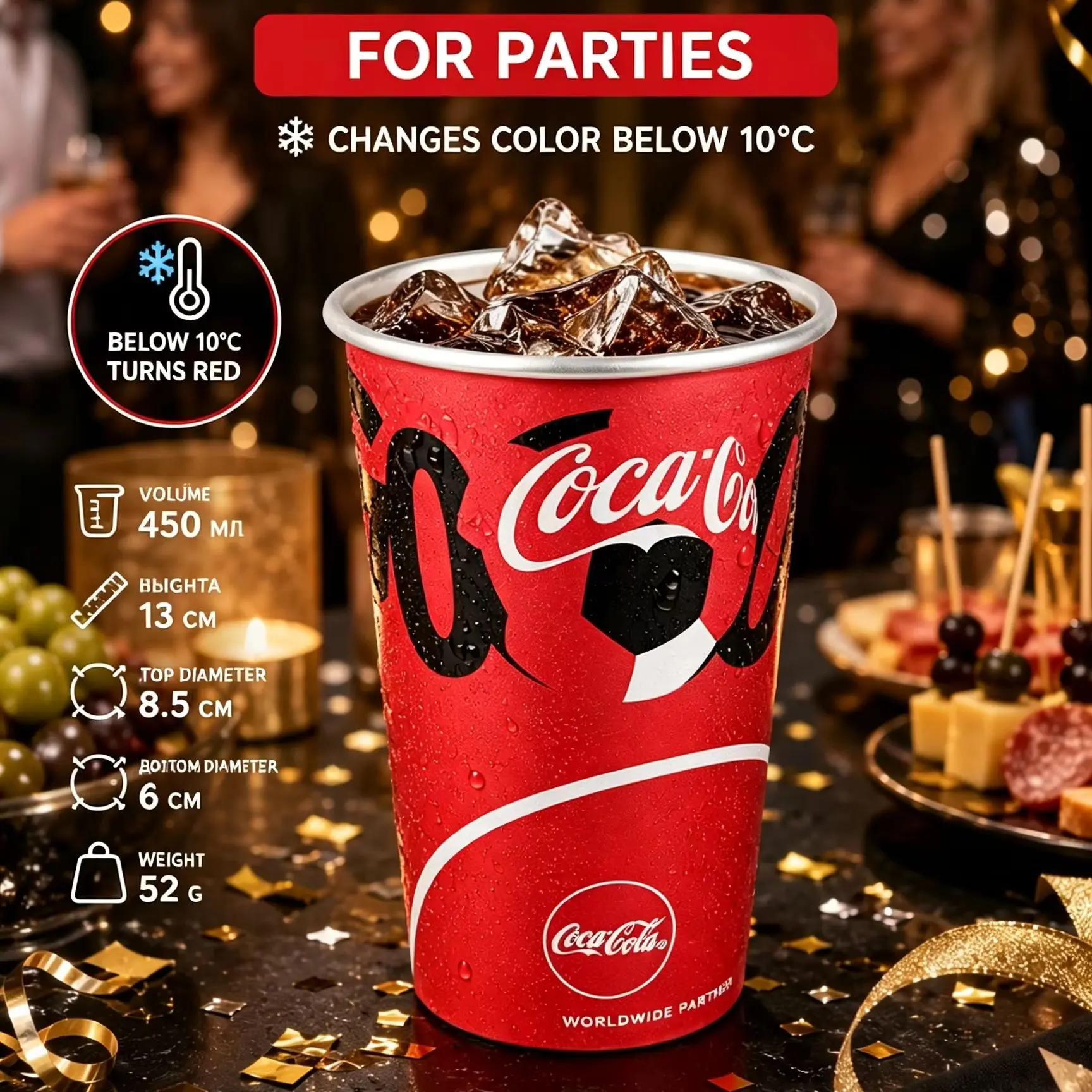 Party Magical Cold Color Change Aluminum Cups Cold Drink Cup Red Green Black Cold Discoloration at 10 ℃ For Party Home Gathering