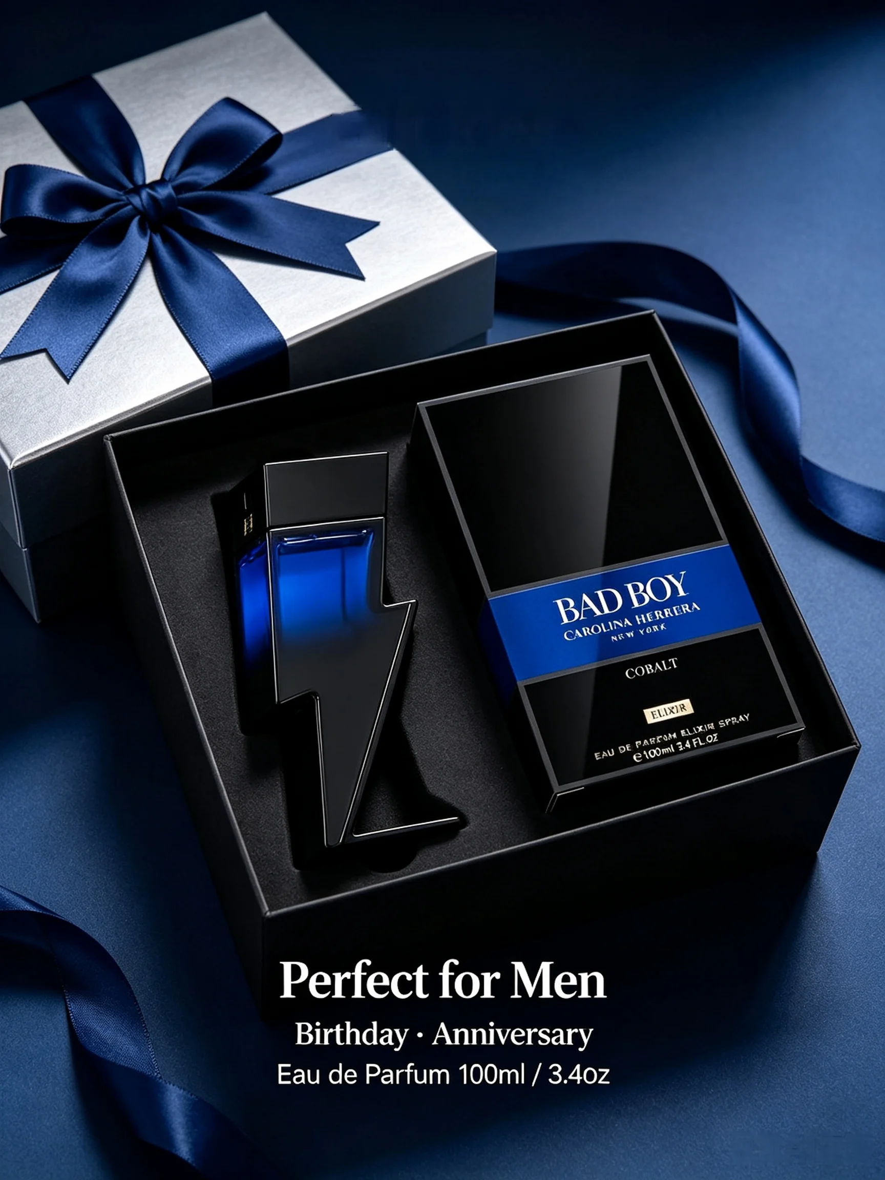New Arrival Carolina Herrera Bad Boy Cobalt Elixir Eau De Parfum EDP 100ml 3.4oz Sage Truffle Vanilla Long Lasting Perfume Spray Men Labor Day Halloween Thanksgiving Black Friday Cyber Monday Christmas Gift Idea Best Seller Fast US