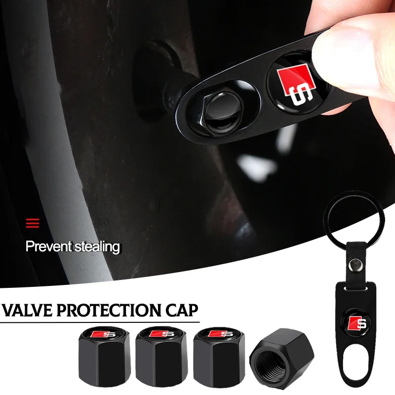 

1Set Car Tire Wheel Valve Caps Cover Suede Car Key Chain Ring Keychain For Audi A5 A3 A4 A6 A7 A8 Q2 Q7 Q3 Q5 Q8 B5 B6 B7 B8 B9