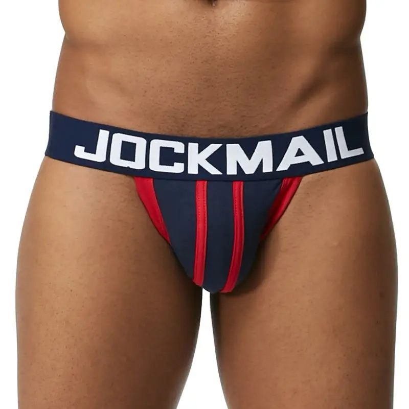 JOCKMAIL Brand Men Jock strap Cotton Sexy Male Backless Buttocks tanga hombre G-string Thongs Men's Jock Straps Gay underwear