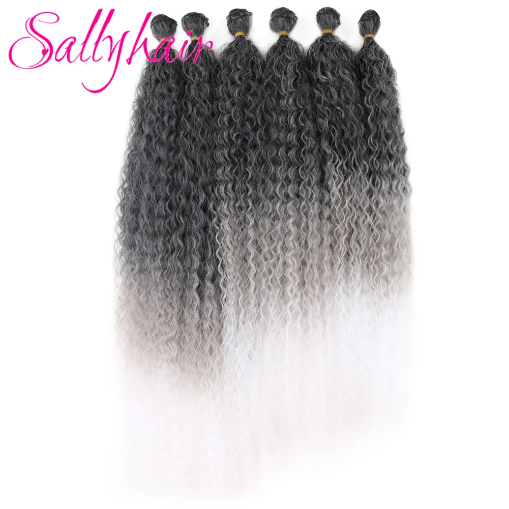 

Sallyhair Afro Kinky Curly Hair Bundles Synthetic Hair Extensions Soft Blonde Ombre Color Hair Weave Bundles Thick For Women