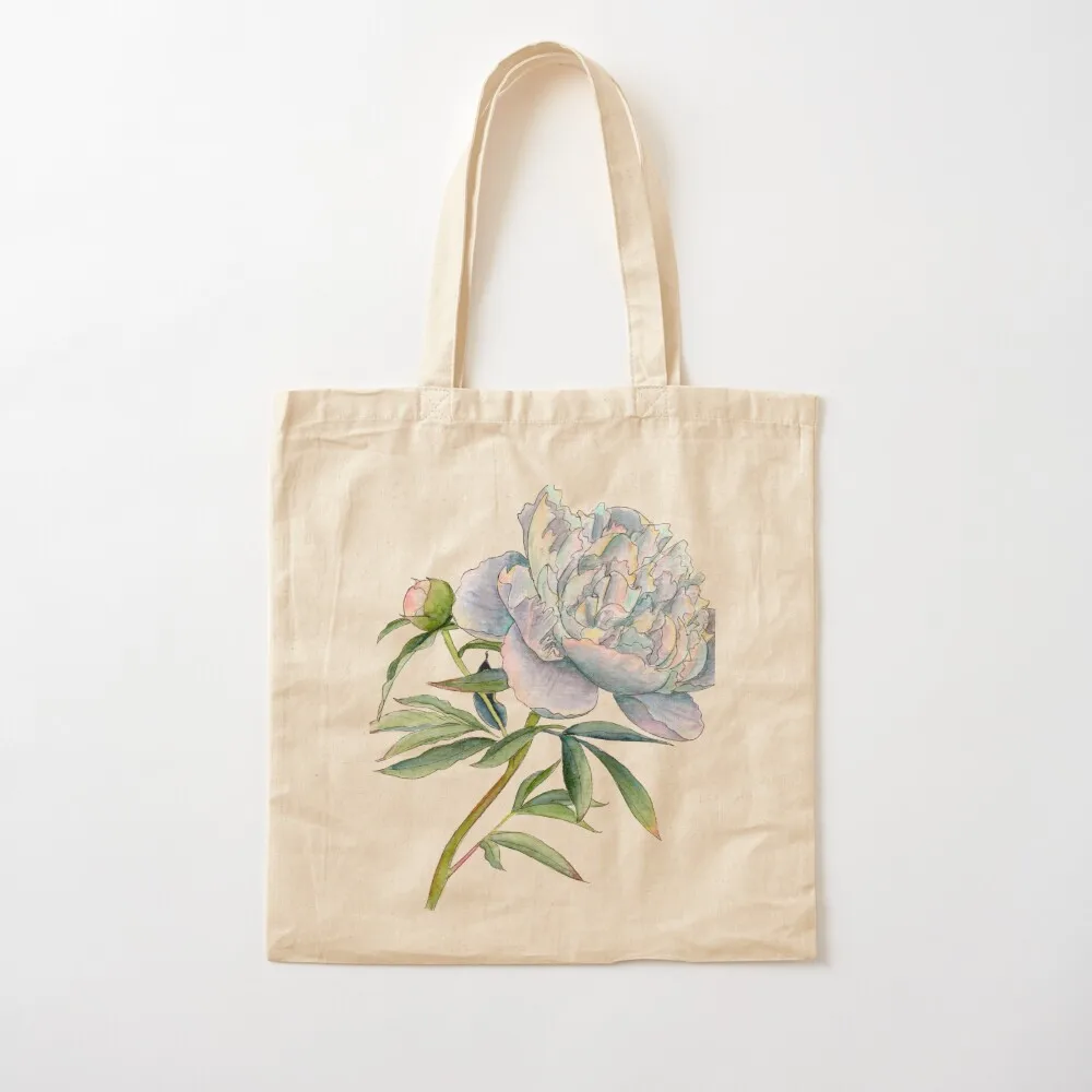 Peony in watercolor and ink by farrahdelle Tote Bag tote bag men Canvas bags luxury women Custom bag