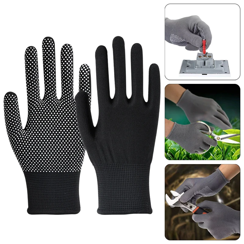 12PCS Nylon Gloves Breathable Non-Slip For Cycling Fishing Camping Unisex Multicolor Work Protection Labor Protection Gloves
