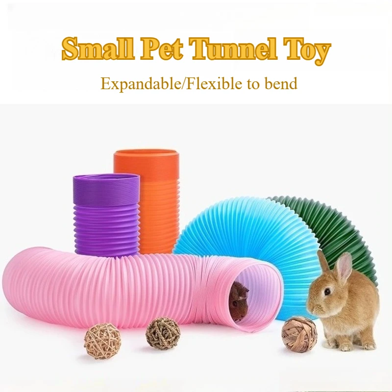 Túnel Divertido para Pequenos Animais, Tubo Telescópico de 80cm, Suprimentos para Furet, Canais de Treinamento, Brinquedos para Hamster, Acessórios para Hamster Pequeno