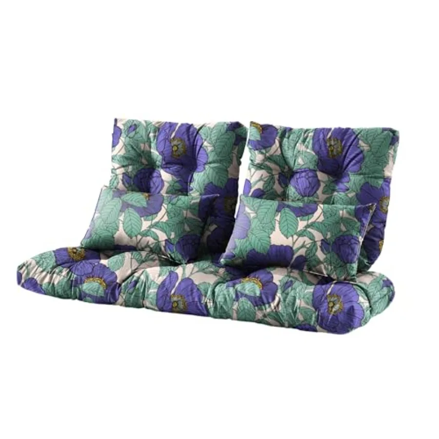 Outdoor Loveseat Cushions5 Piece Wicker Chair Cushions Set Tufted Cushons for Wicker Bench Patio Furniture Floral