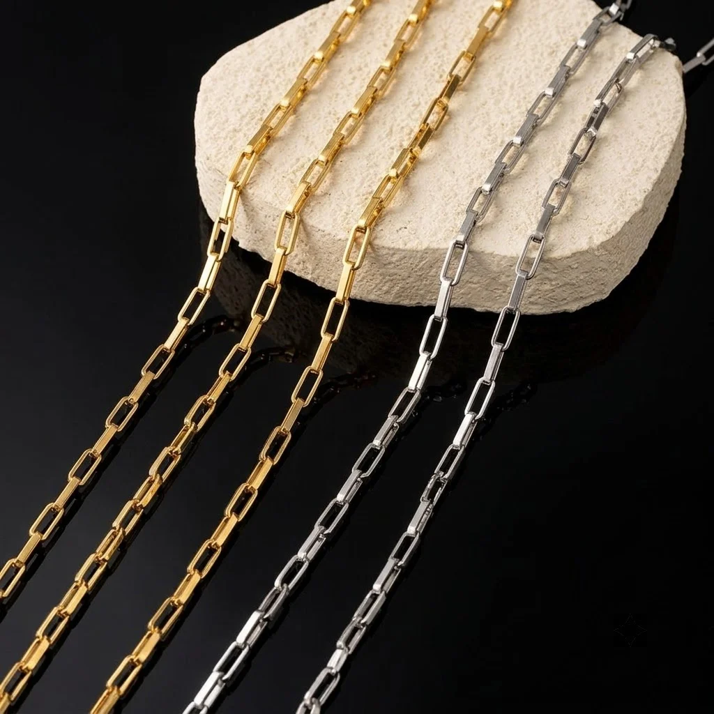 1Meter 2Meter Stainless Steel Hollow Rectangle Box Chain DIY Necklace Bracelet Bag Chains Jewelry Making Supplies Accessories