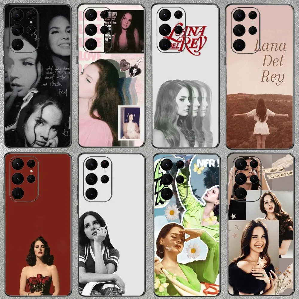 L-Lana Del Rey Singer Phone Case For Samsung Galaxy A52 A12 A51 S21 Edge S22ULTRA S23 S20LITE Plus Ultra Black Cover