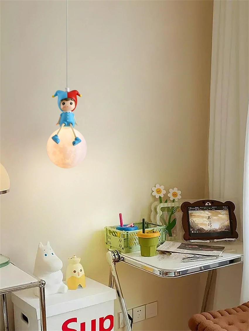 Cartoon Doll Eye Care Planet pendant lights Creative Children's Room Lamps Boys Girls Bedroom Bedside Hanging Ball hanging Light