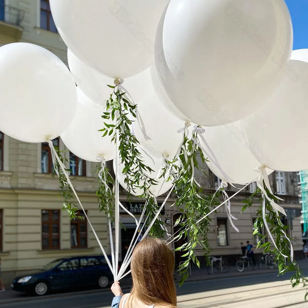 5/10 Stück große weiße Luftballons 18 Zoll 36 Zoll riesige weiße Latexballons für Geburtstag Braut Babyparty Hochzeit Party Dekorationen