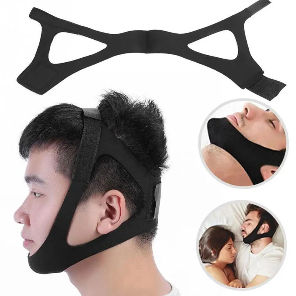 1 Pcs Medical Anti Snoring Chin Strap Stop Sleep Apnea Bruxism Support Belt Adjustable Triangle Headband Sleep Aid Care Bandage