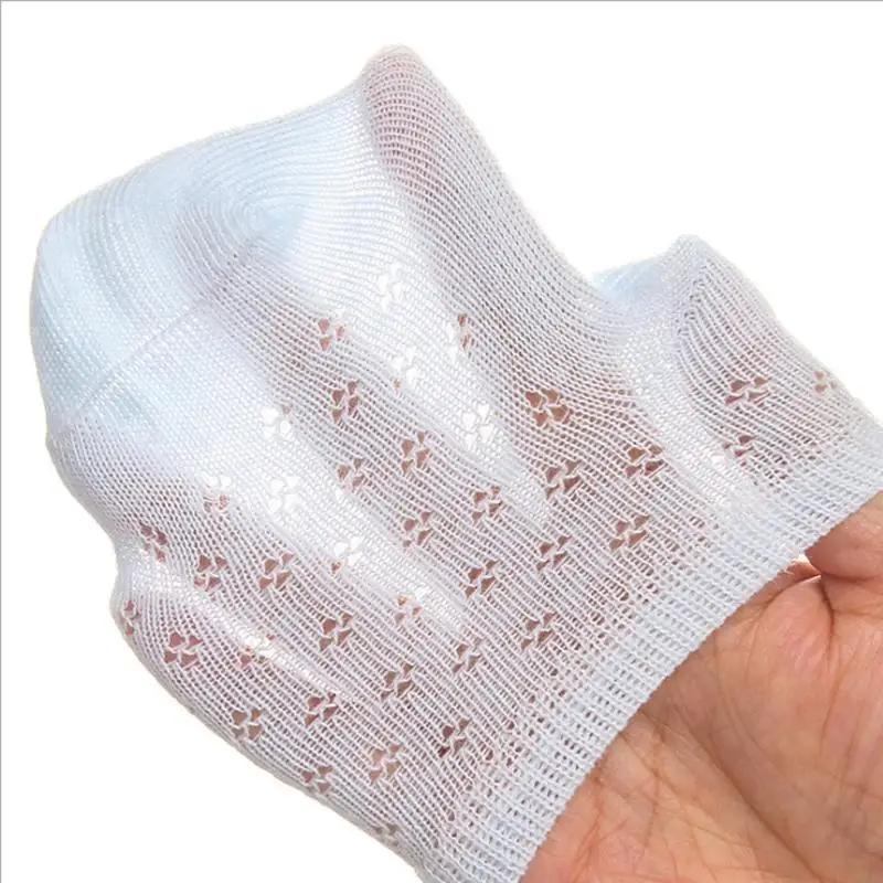 

M89C Summer Baby Short Ankle Socks Mesh Thin Cotton Unisex Solid Color Hollow Toddler