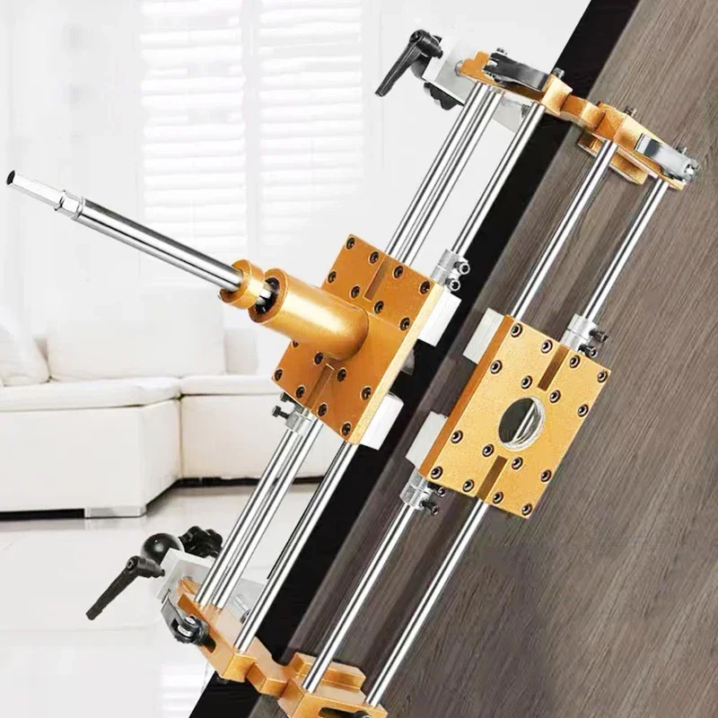 Solid Wood Door Opener Slotter Set - Carpentry Key Hole Unlocking Device Fast Punching Tool for Woodworking Front Unlock