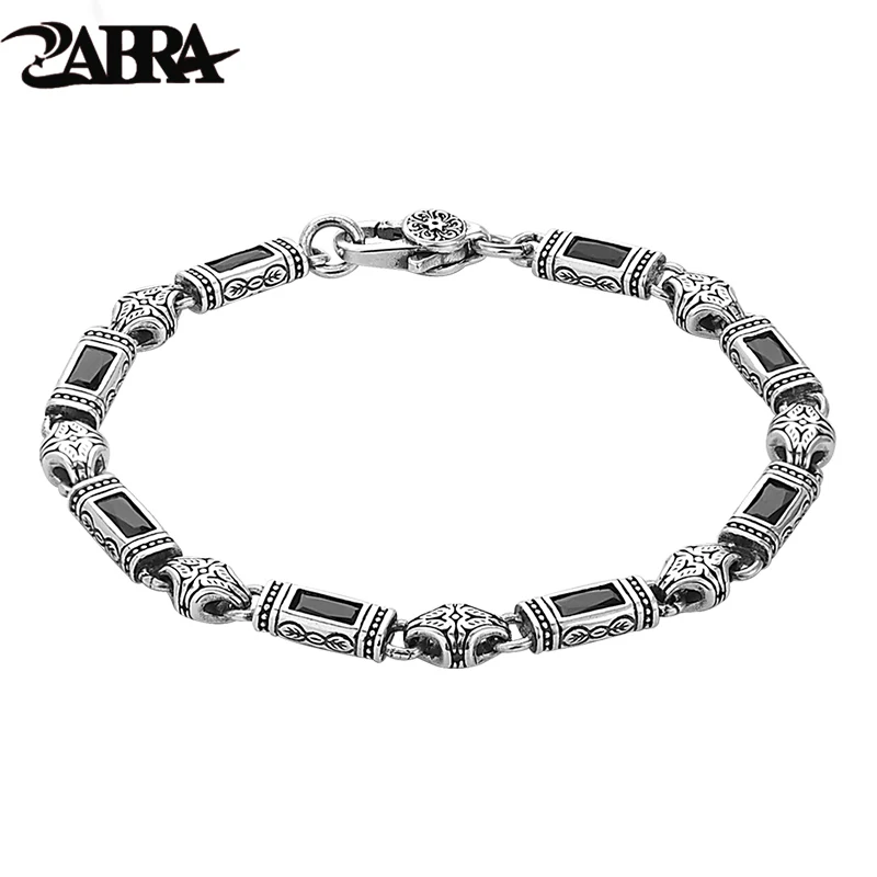 ZABRA 925 Silver Tang Grass Pattern Bracelet for Men and Women Fashion Türkiye Style Luxury Handwear New