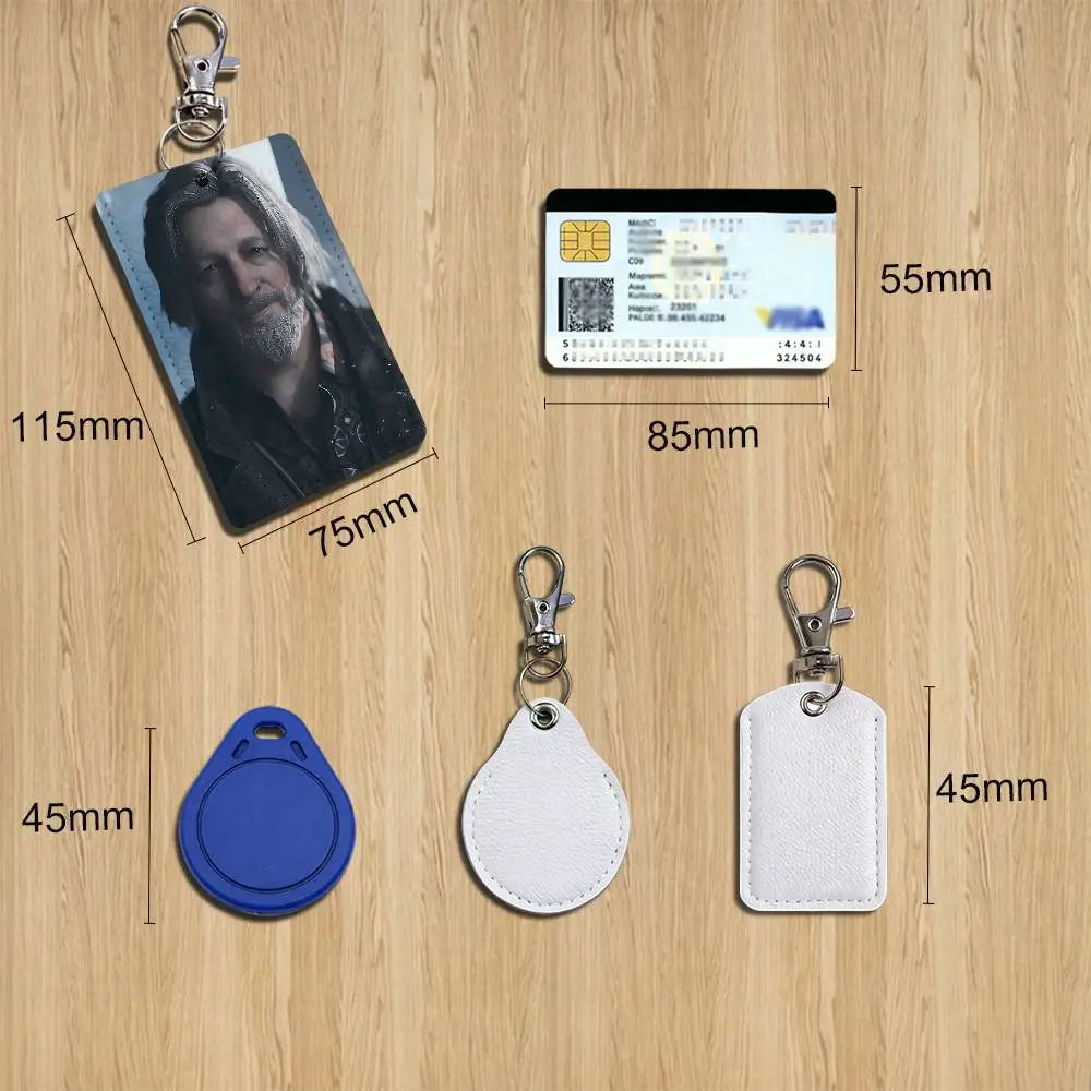 RK800 game Detroit Connor Card Holder With Keychain Executive Protection For Bank Credit Subway Bus Case