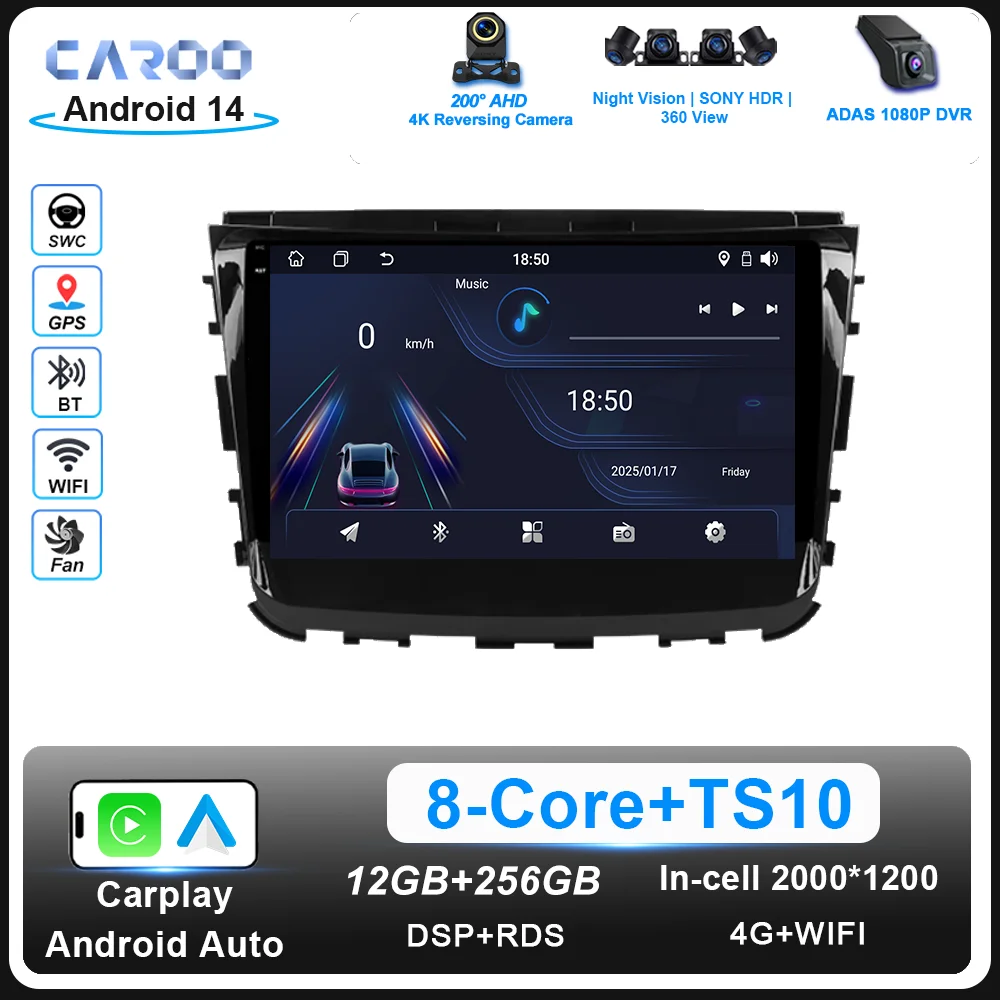 

Android Car DVD For SsangYong Rexton Y450 Y400 Musso 2 2018 -2021 High-Performance CPU Multimedia player Touch Screen NO 2DIN 4G