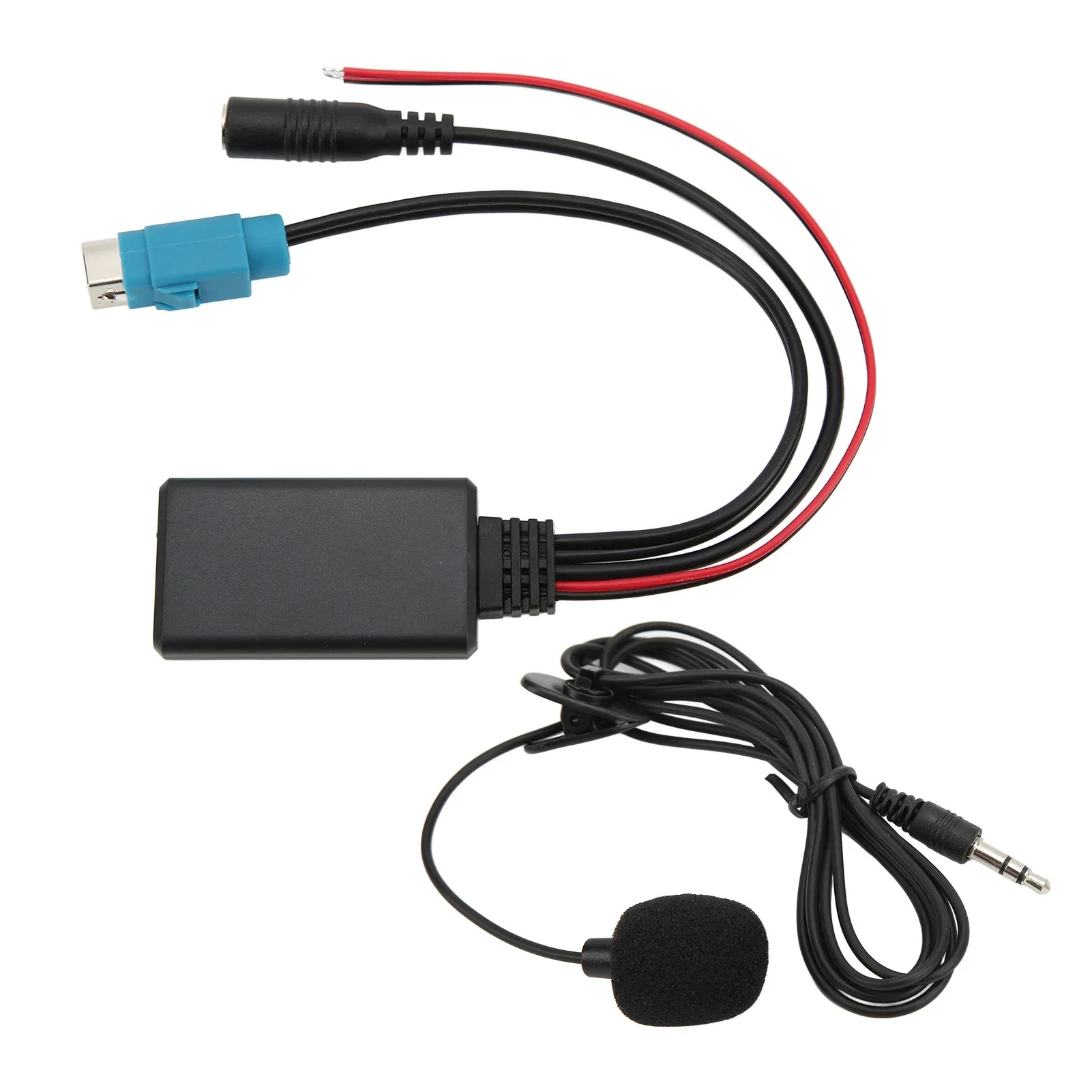 Bluetooth 5.0 AUX Audio Adapter with Mic, Hands-Free Calling for Alpine KCE-236B & Android Phones, Plug & Play Car Radio Cable